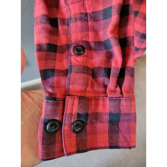 Columbia Red Plaid Long Sleeve Button Down Collared Regular Fit Size M Outdoor - Picture 5 of 10